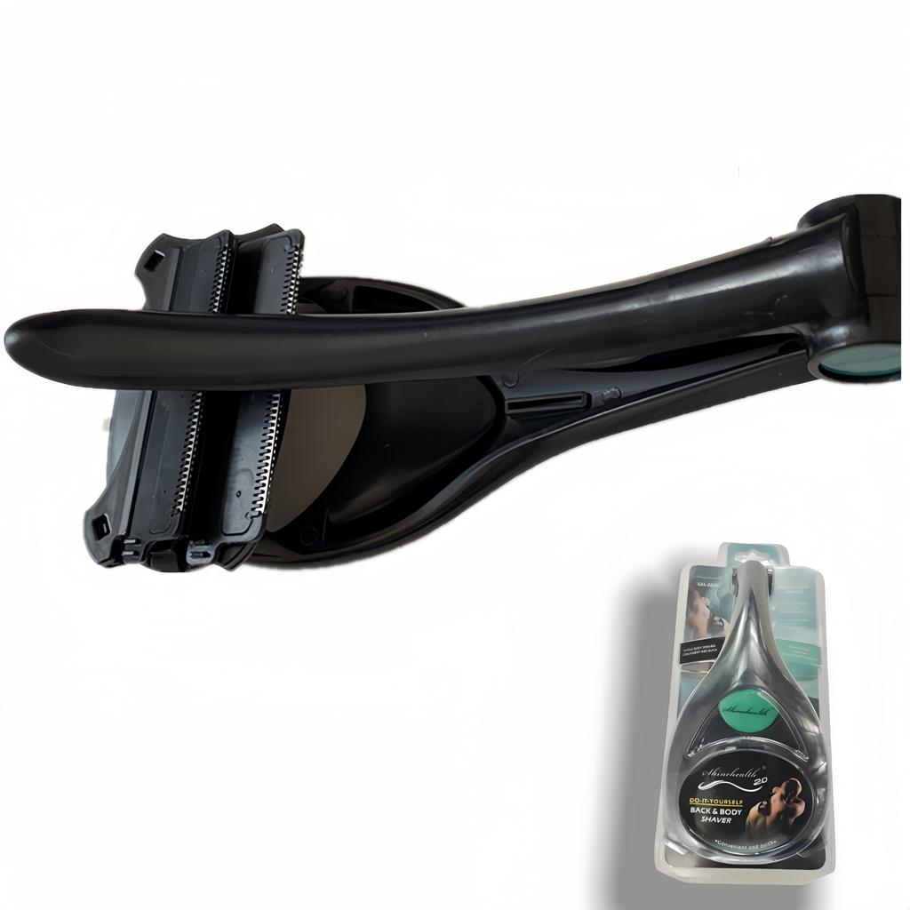 1 Set Manual Razor with Foldable Long Handle - Double/Triple Blade, Integrated Exfoliating Shaving Head, Back & Full-Body Hair Removal for Chest