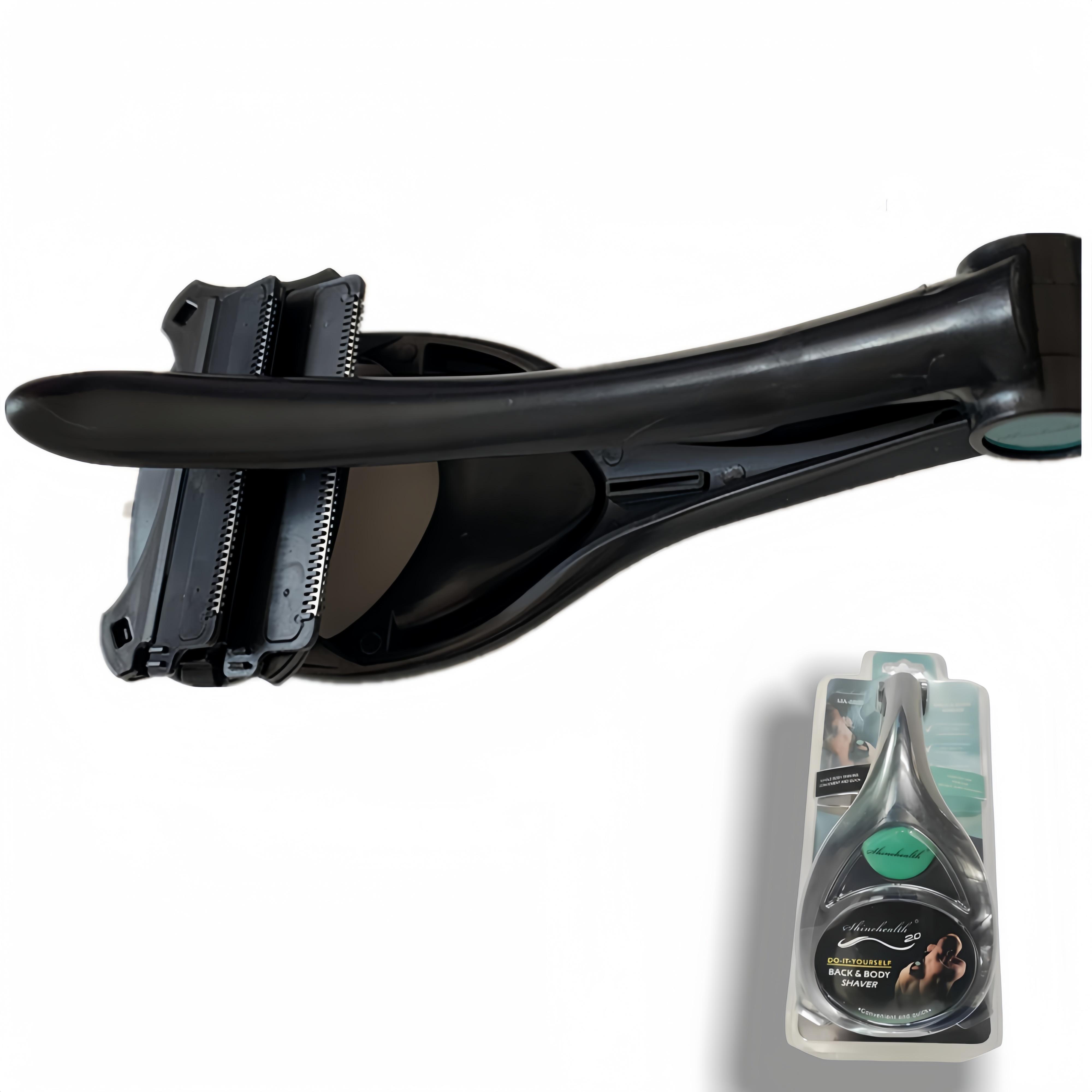 

1 Set Manual Razor with Foldable Long Handle - Double/Triple Blade, Integrated Exfoliating Shaving Head, Back & Full-Body Hair Removal for Chest