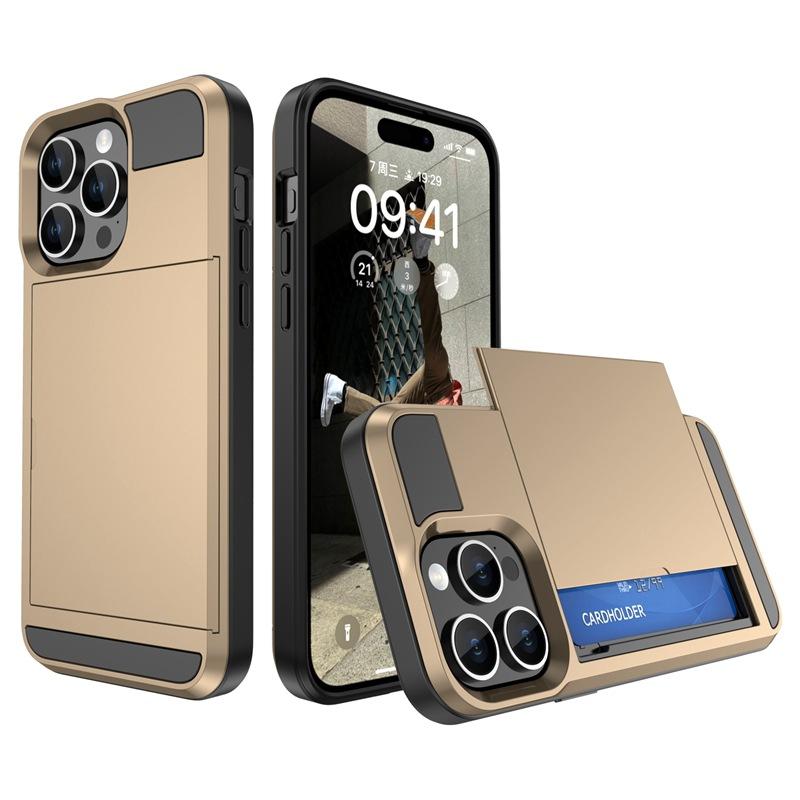 Custodia per Telefono per IPhone 17 Air 16E 16 15 14 Plus 13 12 11 Pro Max Portafoglio con Scomparto Porta Carte Tasca Scorrevole Cover Protettiva