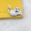 Cute Cat Enamel Pin Green Eyes Rhinestone Brooch Exquisite Cat Kitty Badge  Gift