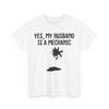 Mechaniker Ehefrau T-Shirt, Ja Mein Ehemann Ist Ein Mechaniker Reparateur Männer Ehemann Shirt