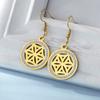 Seed of Life Chakra Flower Dangle Earrings Stainless Steel Gold Clear Zircon Round Earring Sacred Geometry Jewelry