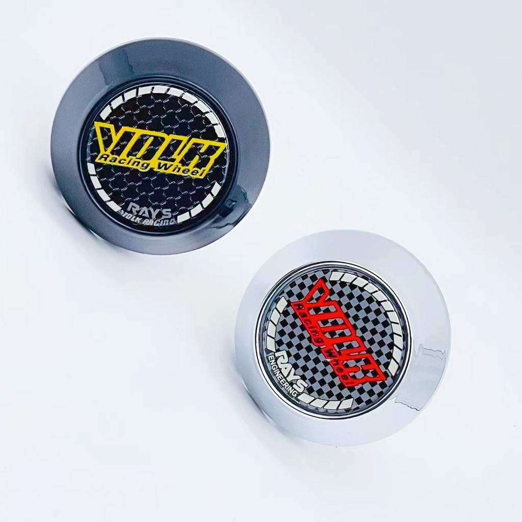 4PCS JDM Sport Rim Cap Clip 60mm 64mm 65mm 68mm 69mm VOLK RAYS Emblem Sticker Wheel Center Hub Caps Car Cover Cap Black & Silver