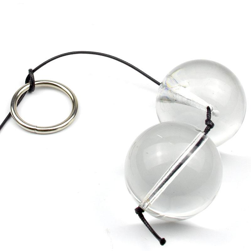 Oversized Double Ball Pull Beads Crystal Glass Stimulation Exercise Smart Ball Couple Flirting Female Masturbation Adult Sex Product