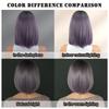 2025 New Gradient Gray Purple Short Straight Wig for Women - Side Bangs Bob Wig Synthetic Machine Made Full Cap, 4 Colors Available