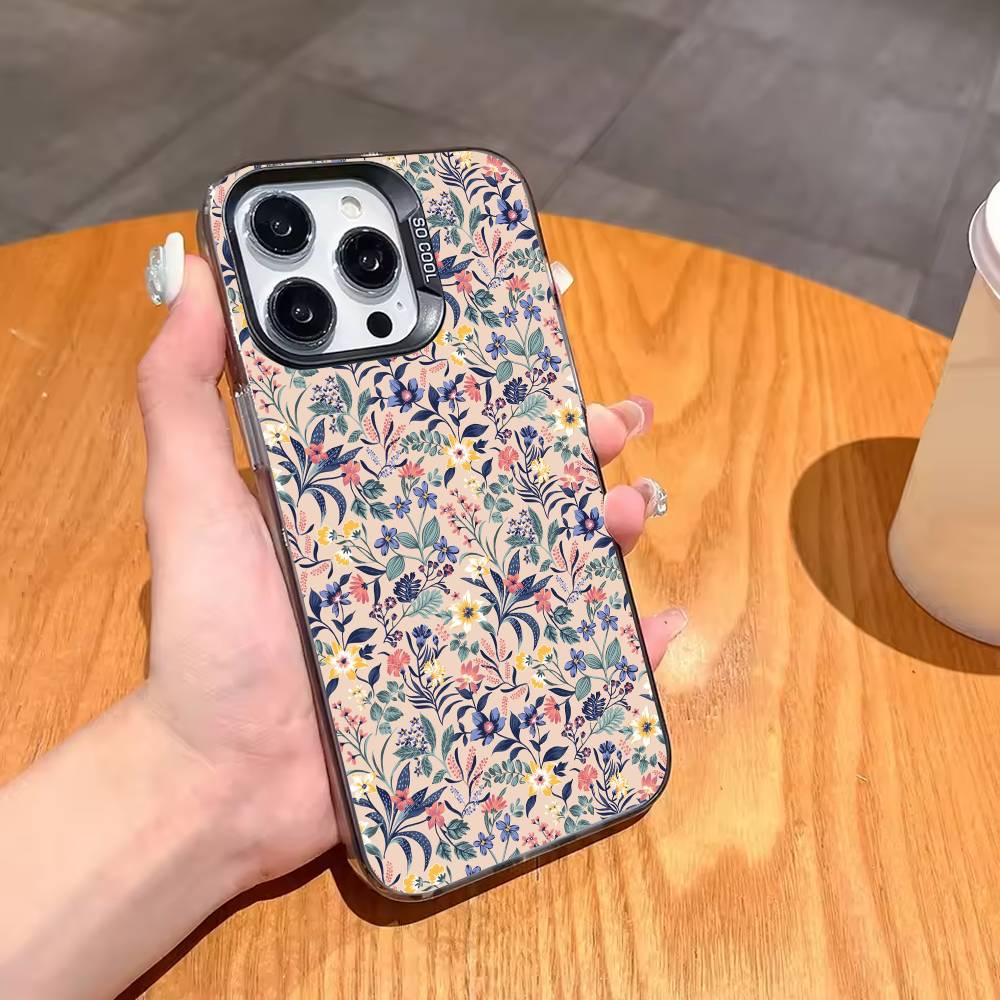 Flowers A-Art Phone Case For iPhone17,16,15,14,13,12,11,Pro,MAX White Matte Shockproof Cover