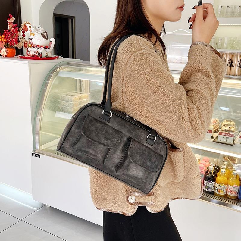 Large capacity simple retro underarm bag women's fashion popular simple handbag trendy shoulder bag