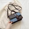 Popular fashion splicing handbag 2025 commuter shoulder messenger bag small square bag