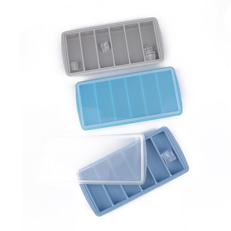 6 Grids Long Ice Cube Tray Mold Kitchen Reusable Silicone Ice Cube Mold Bpa Free Ice Maker Food Grade Silicone Ice Cubes Mould