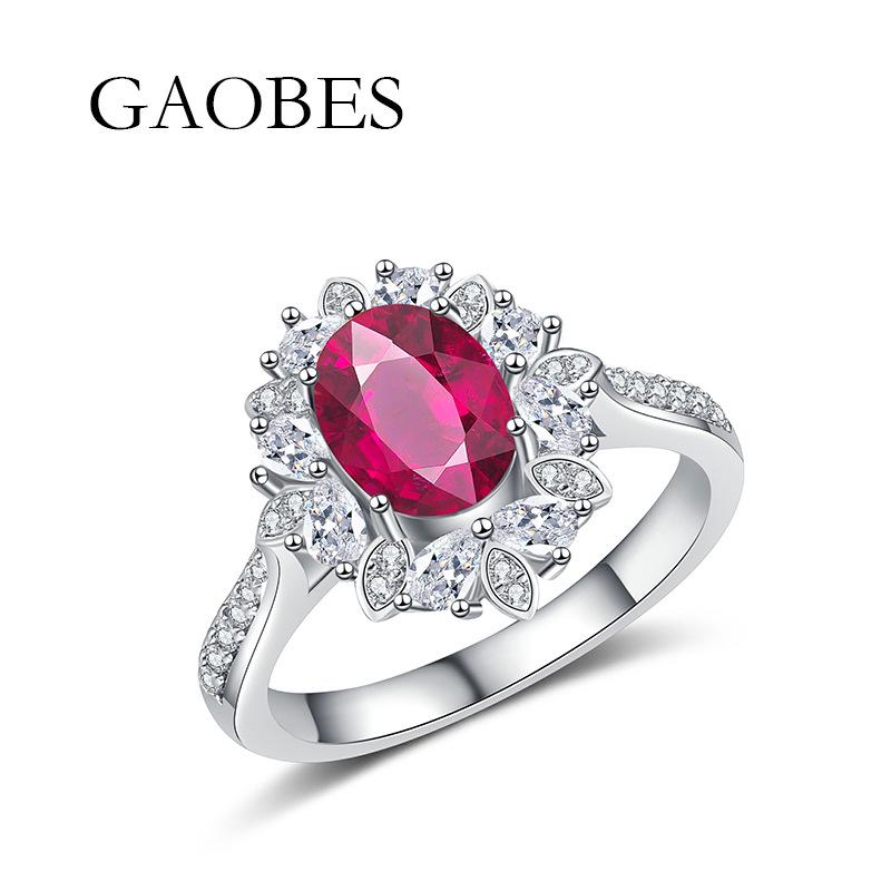 Women's 3.5 Carat Egg-shaped Ring: S925 Sterling Silver with Simulated Pigeon Blood Red, Green, and Nano Blue Stones and Full Diamond Accents.