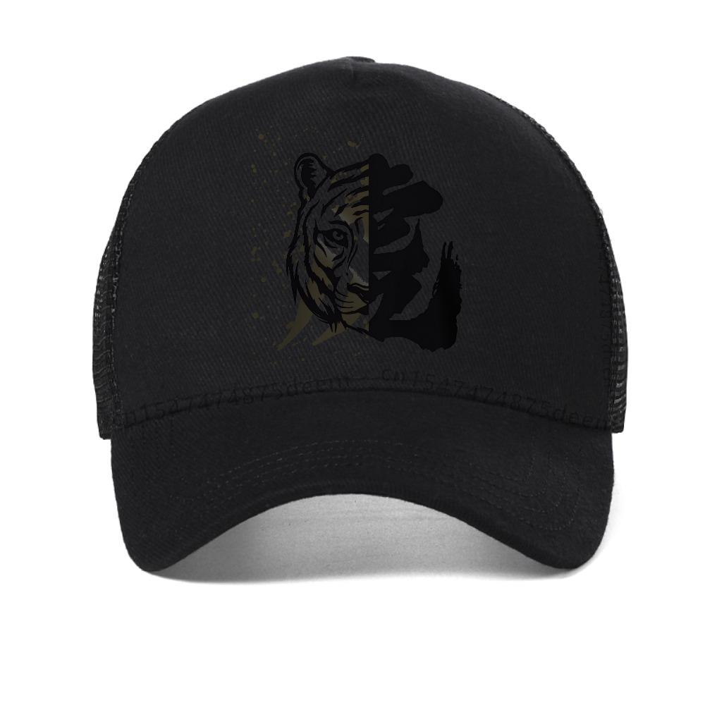 Tiger Head Chinese Character Print Men Mes Baseball Cap Summer Men Adjustable Breathable Sun Hats Fashion Cool Snapback Hat