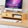 Desktop Monitor Stand with Drawer and Storage Shelf