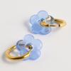 Bunte Blumen Glas Tropfen Anhänger Ohrringe Gold Farbe Kreis Ohrbügel Creolen Edelstahl Ohrringe Modeschmuck für Damen