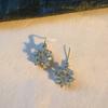 Elegant and High-end Sense of Brilliant Zircon Ice Flower Six-pointed Star Stud Earrings