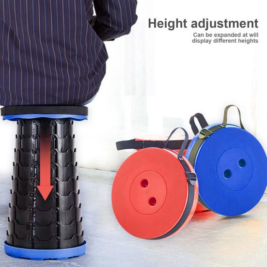 Yousheng Retractable Stool with Carrying Handle Portable Height Adjustable Lightweight Heavy Duty Outdoor Camping Picnic Fishing Telescoping Folding