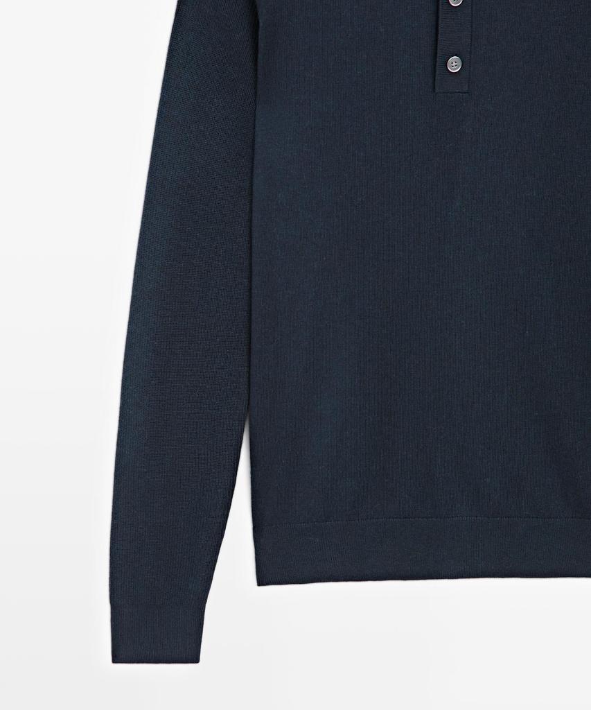 Masimodutti Cotton Blend Knit Polo Sweater