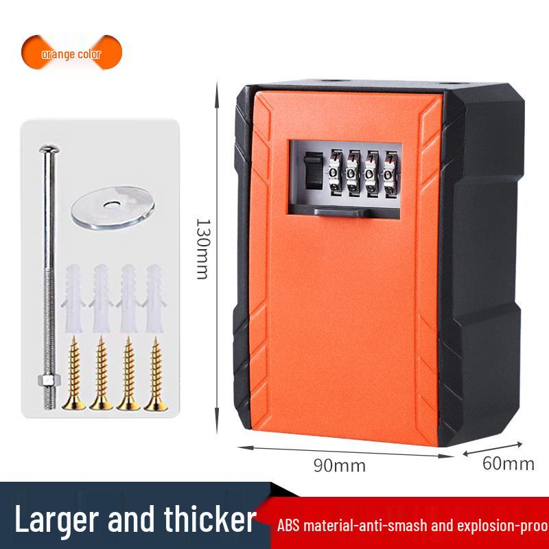 Wall-Mounted Key Lock Box with Password for Temporary Use at Home and Guesthouses