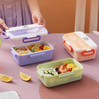 Pudełko na lunch o pojemności 1,1 l, szczelnie zamykana komora, duża pojemność, możliwość podgrzewania w kuchence mikrofalowej, szczelne przechowywanie żywności z łyżeczką, szkoła dla dzieci