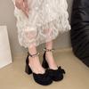 Fashion 2025 Women's Square Fashionable High Quality and Elegant Single Shoes Fashion Round Head Platform Hollow Heels
