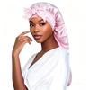 Satin Bow Tie Long Stocking Nightcap Headscarf for Long Hair Protection