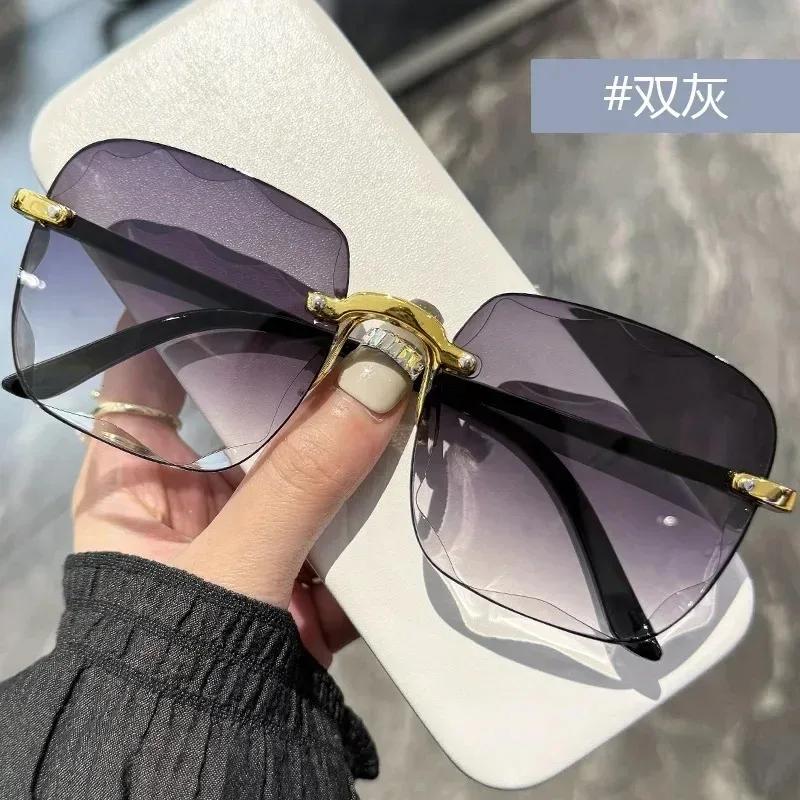 Square Sunglasses Woman Fashion Rimless Gradient Sun Glasses Brand Designer Sunglasses for Women