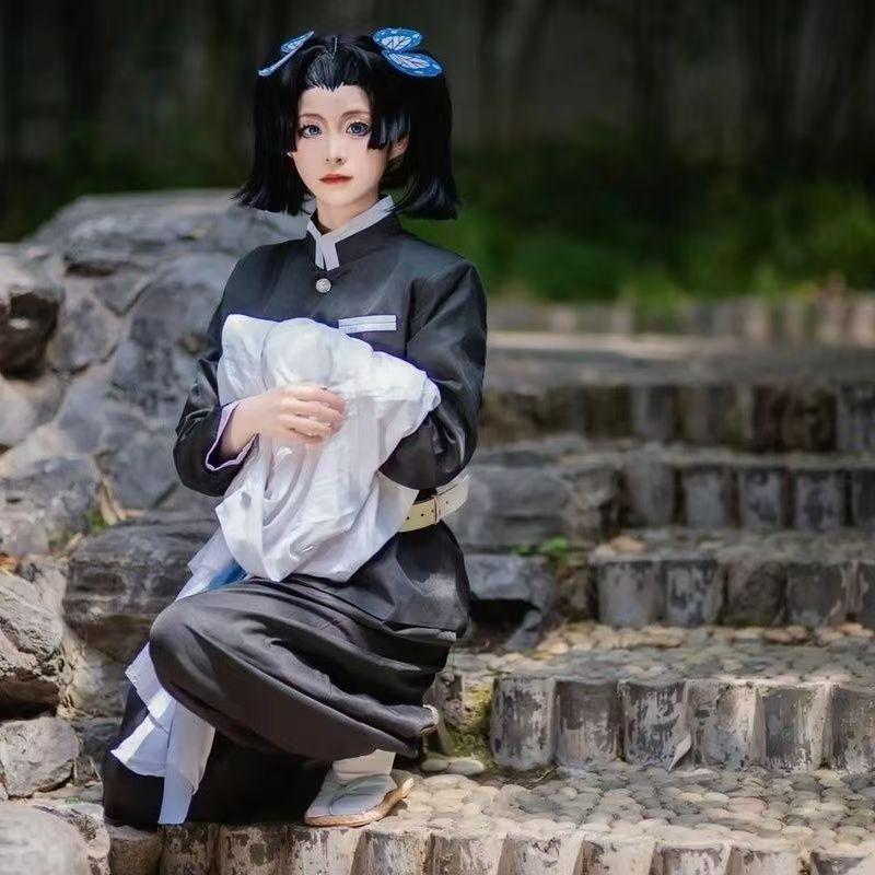 Demon Slayer Aoi Kanzaki Butterfly Mansion Cosplay Costume, Unisex Anime Role Play Outfit