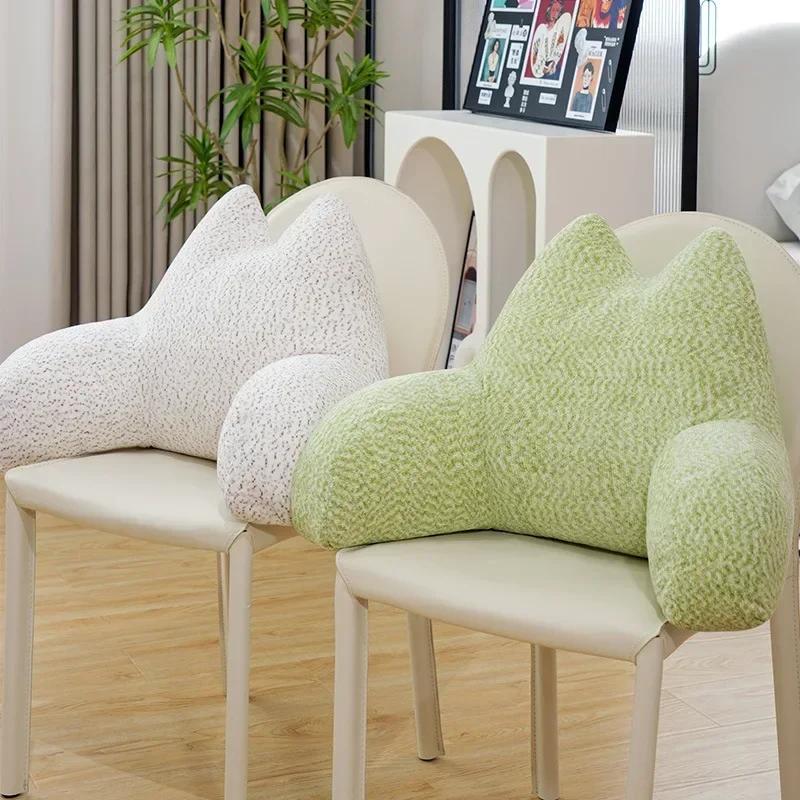 Solid Color Simple Plush Backrest Can Be Disassembled and Washed Home Sofa Protect The Waist Soft Cushion Large Size Pillow