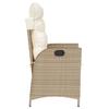 Vidaxl Folding Garden Chairs 2 Pcs, Cushions, Beige Rattan Pe