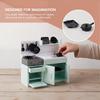 1 Set Compact Kitchenware Kit Mini Model Stove Kitchen Scene Simulation Children'S Doll Play Home Toy Ornament For Playtime Fun