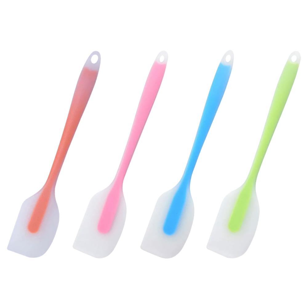 1Pcs Heat Resistant Handle Silicone Spoon Scraper Spatula Ice Cream Cake Butter Mixer Stir For Kitchen Tool Utensil