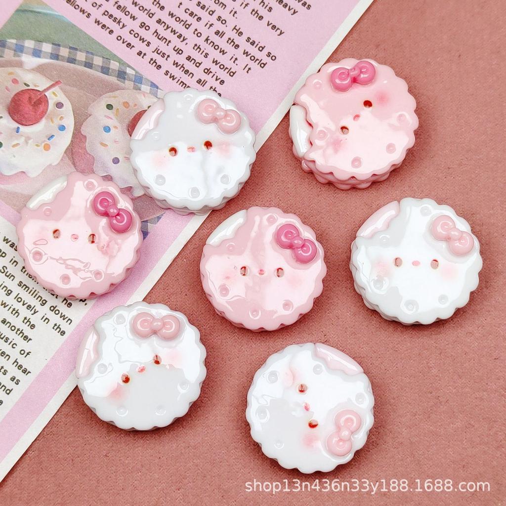 10 Pcs New Kawaii Cartoon Bright Surface Cat Clamp Heart Cookies Resin Scrapbook Diy Jewelry Party Hairpin Accessories A23