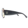Very Good CHANEL Sunglasses COCO Mark Rectangle Shape Eyewear Black Used