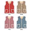 Florale Gesteppte Sherpa Warme Weste – Trendiger Koreanischer Retro-Stil(ROT)