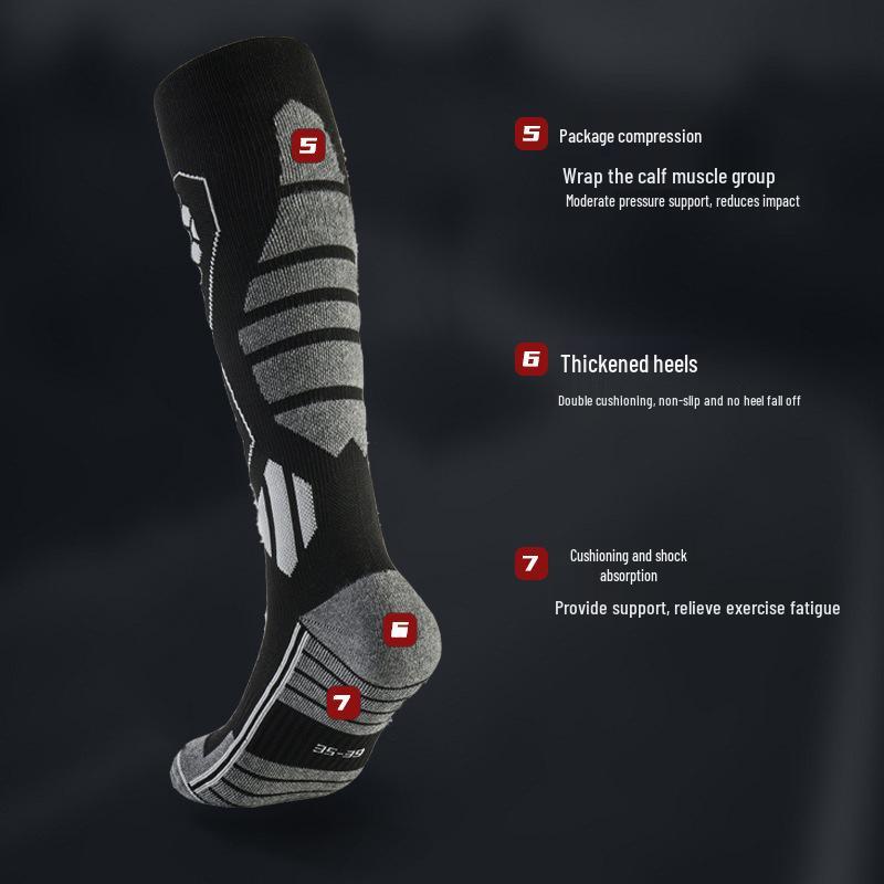 Unisex Thermal Compression Ski Socks - Non-Slip, Quick-Dry, Breathable and Sweat-Wicking for Outdoor Activities