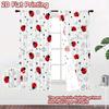 2D Flat Printing,2pcs Ladybug Floral Design Fashionable Chic Curta Polyester Curta Room Decor Decorative for Living Room,