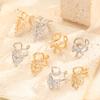 Nail Ring 3D Butterfly Flower Wing Design Detachable Nail Cap Ring Set Sparkling