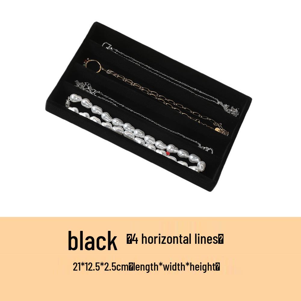 Velvet Jewelry Organizer Tray with Dividers for Necklaces, Earrings, and Rings