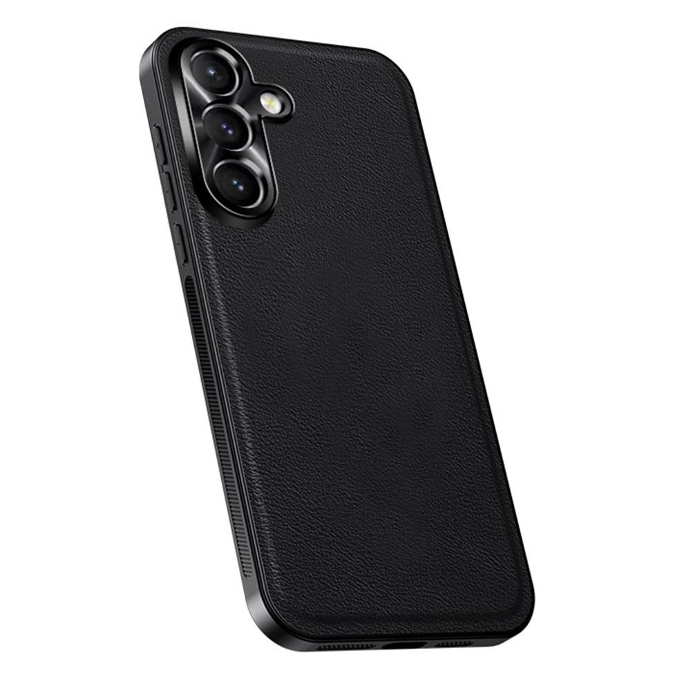 Für Samsung Galaxy A15 4G/5G Hülle PU+TPU+PC Handy-Rückseite mit Metall-Linsenrahmen