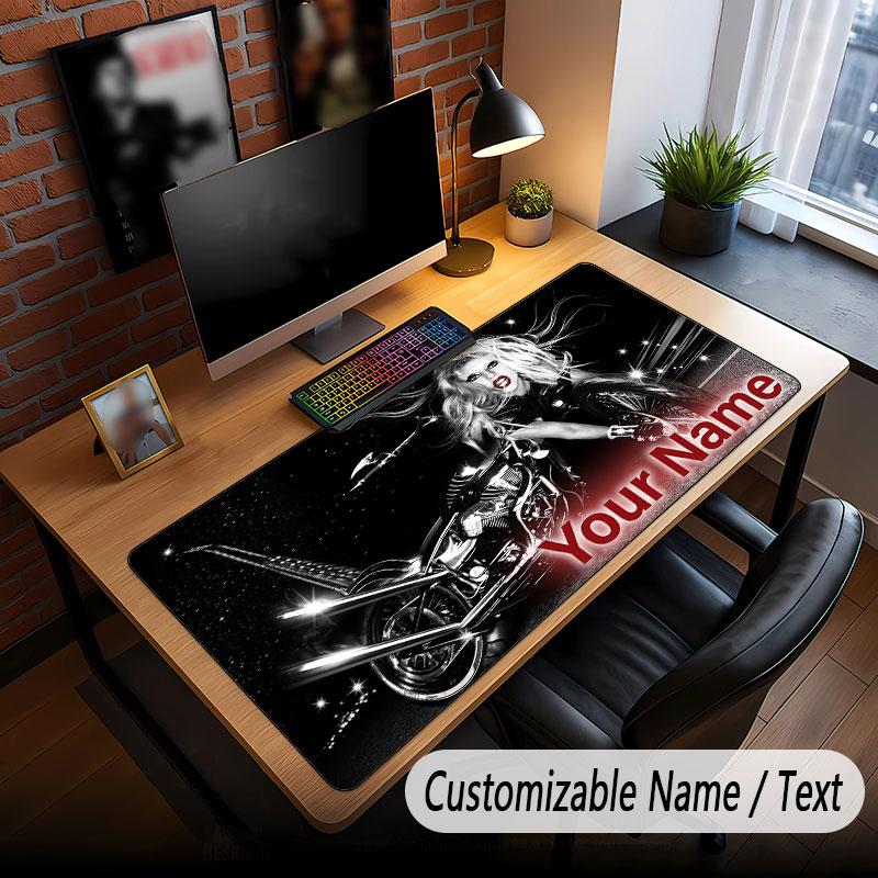 Custom Name Extended Mouse Pad,Lady Gaga Gaming Desk Mat For Home Office Desktop Decor