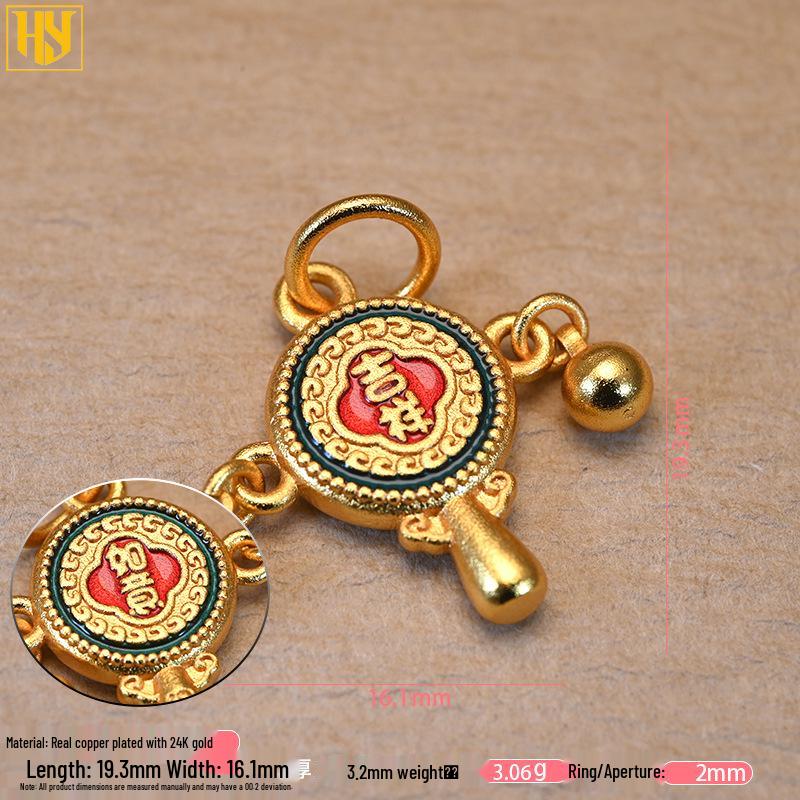 

Ancient Gold Sand Drip Oil Pendant Six-Character Mantra Bracelet Necklace Jewelry Accessories