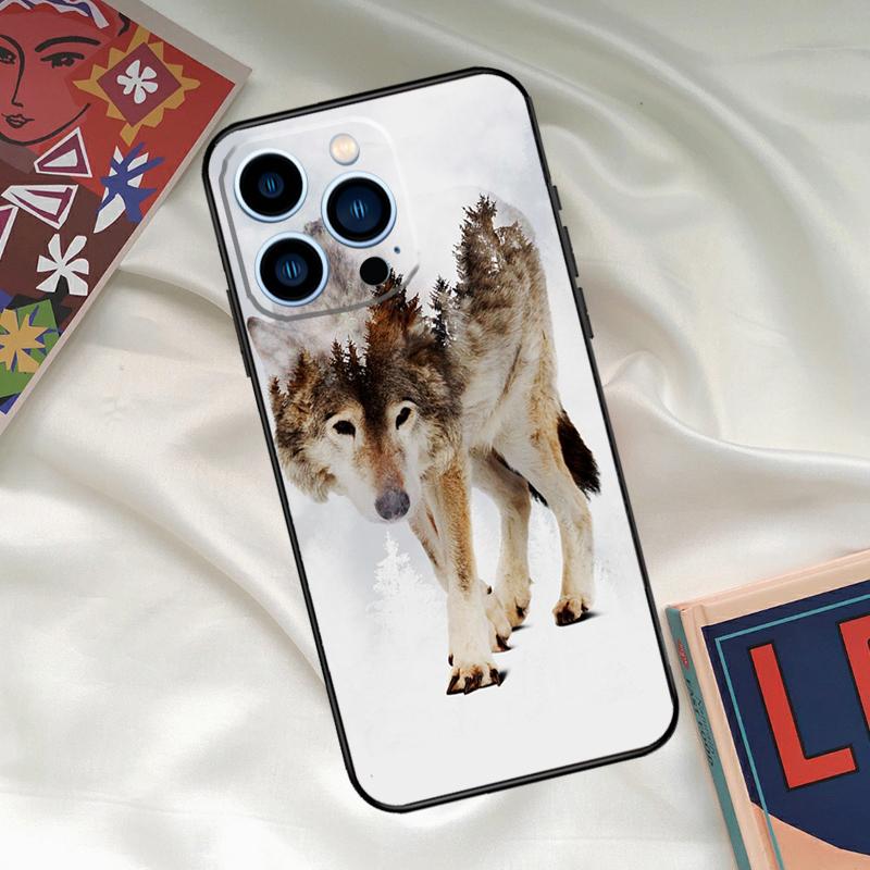 

Wolf Howls Art Phone Case For iPhone 16 15 14 13 12 11 17 Pro Max 15 16 Plus 12 Mini 16e 17 Air Funda Cover iPhone 15 Plus