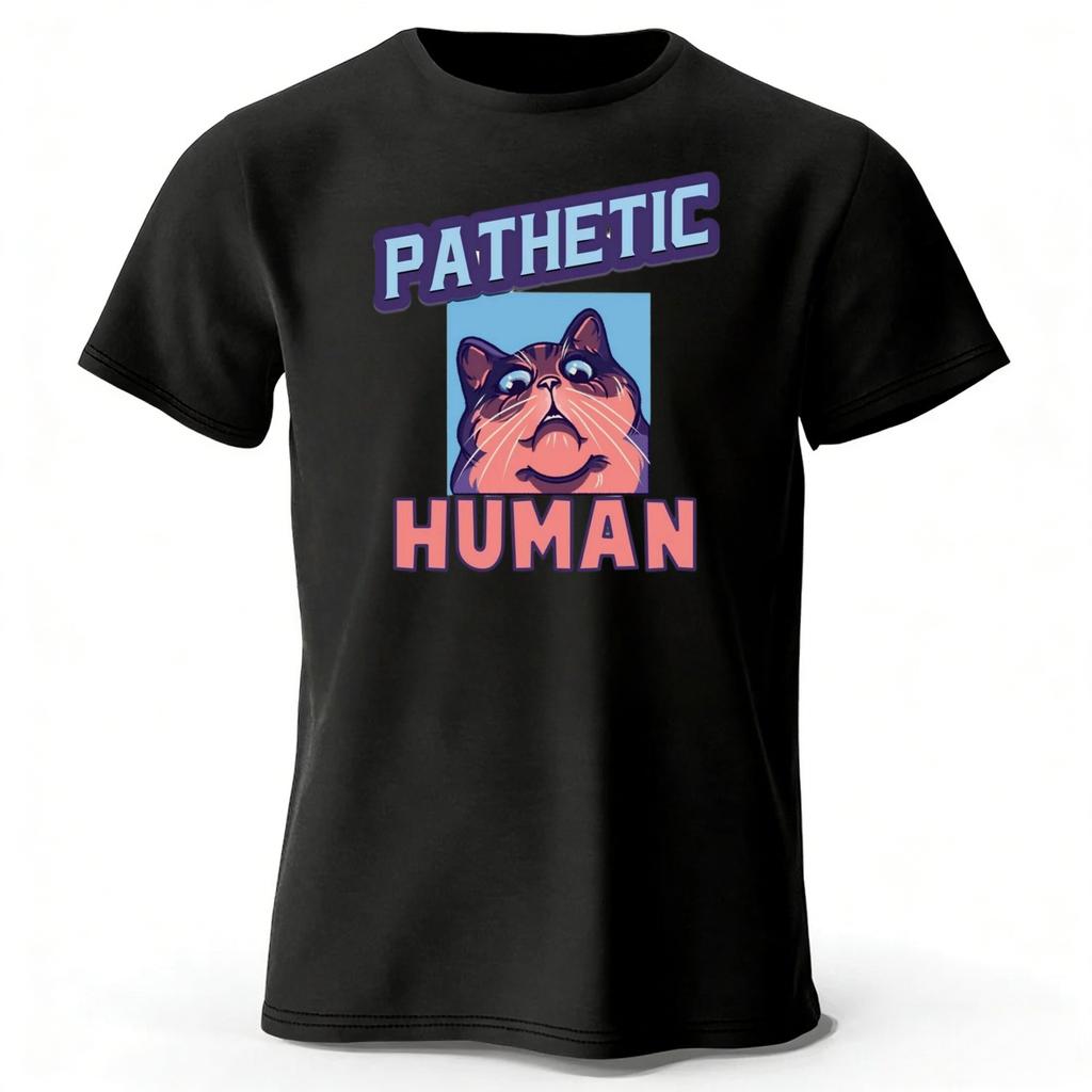 Funny Fun Cat Casual Pure Cotton Short Sleeved Men/women Comfortable Loose Fit Plus Size Running Fitness Sports T-shirt Tops