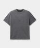 Kueo Damaged Color Dyed Crop T-Shirt (Washed Charcoal)