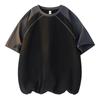 T-Shirt Herren Sommer Locker Kontrastfarbe Kurzärmlig Herren Halbärmeliges T-Shirt