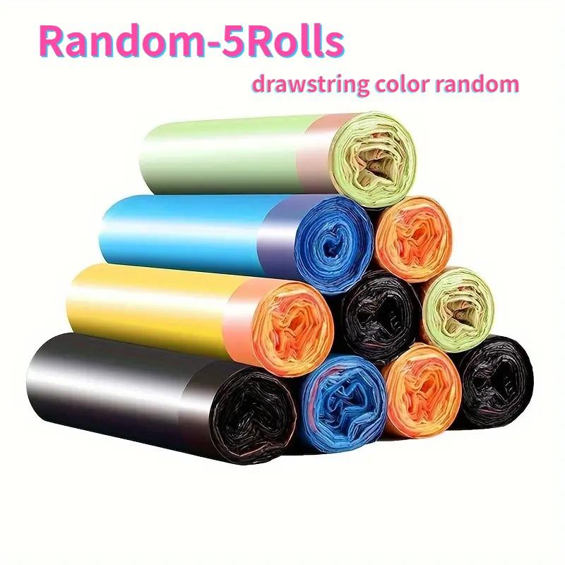 

75 шт./5 рулонов Мешок для мусора на завязках Одноразовый мешок для мусора Бытовой Кухня Ванная комната Гостиная Офис Портативный инструмент для уборки 75PCS-5Rolls
