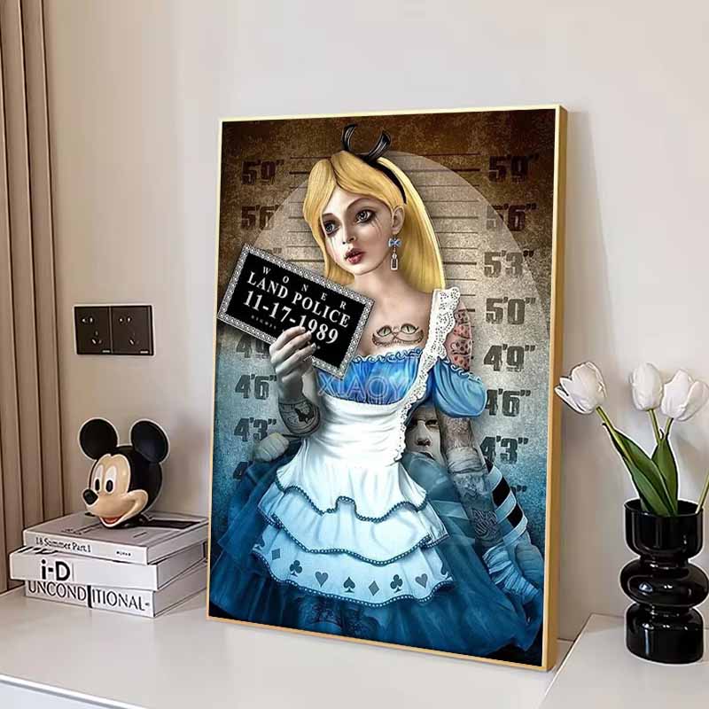 Disney Diamond Painting Dark Themed Alice In Prison Photo Art Wall Decoration Fulldiamond Cross Stitch DIY Gift Home Decoration