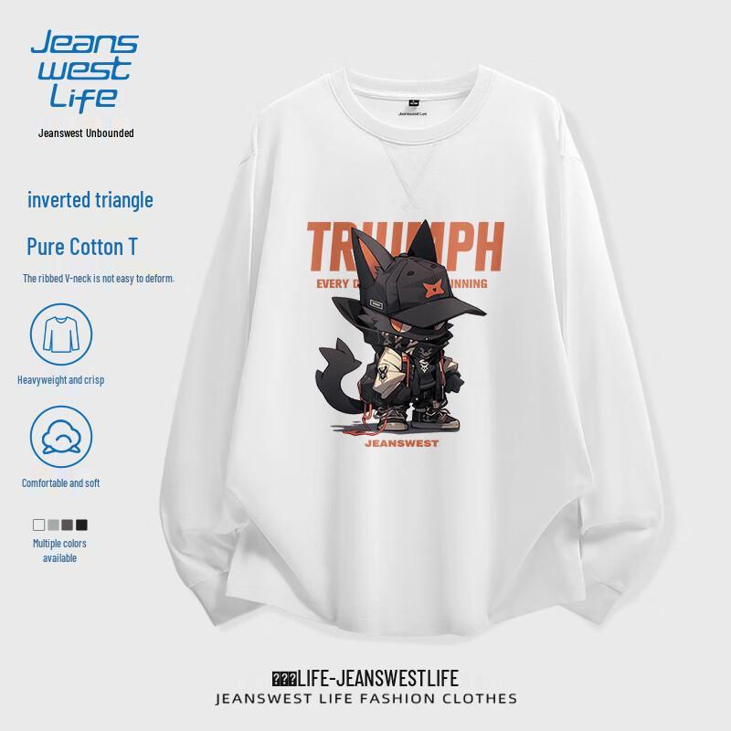 JEANSWEST LIFE Men's 2025 Autumn Cotton Long Sleeve T-Shirt