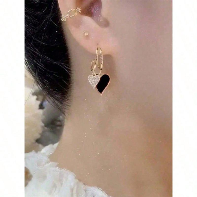 1 Pair Sparkling Micro-Inlaid Zirconia Octagonal Star Earrings, Versatile And Fashionable, Charming For Women Valentine's Day Accessories