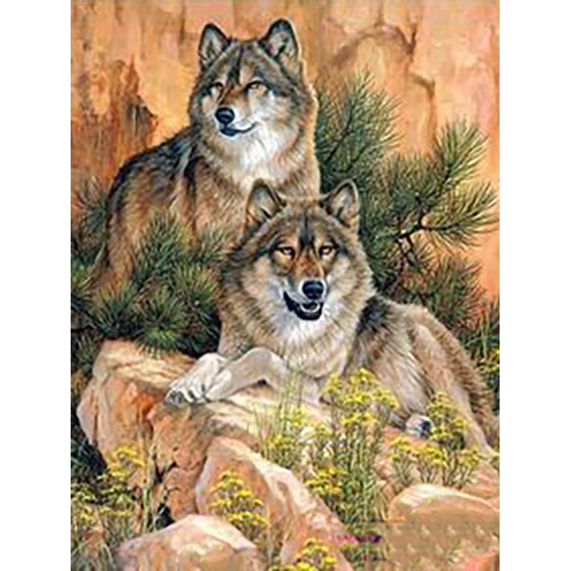 Diy Wolf 5D Diamond Painting Full Round Drill Animal Diamond Embroidery Cross Stitch Kit Mosaic Home Decor Wall Art Gift