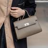 High-End Genuine Leather Women's Bag Autumn Winter 2025 New Trendy Cowhide Fashion Single Shoulder Crossbody Bag Stylish Handbag Kelly